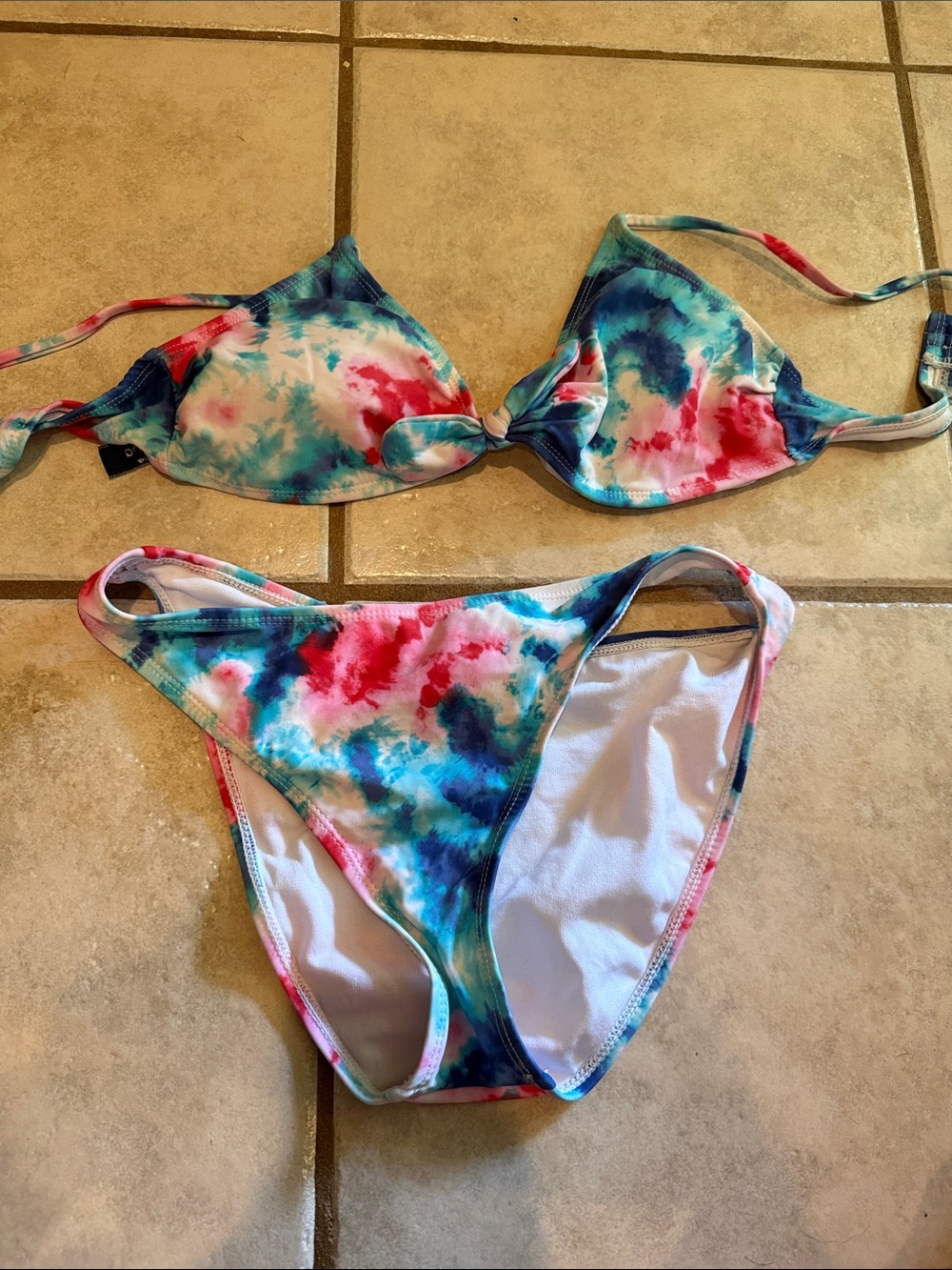 Tie-Dye Blue Pink Women’s Bikini Set